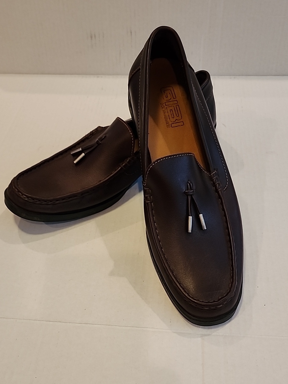 Gibi Homme Men's Brown Tassel Loafers - 44